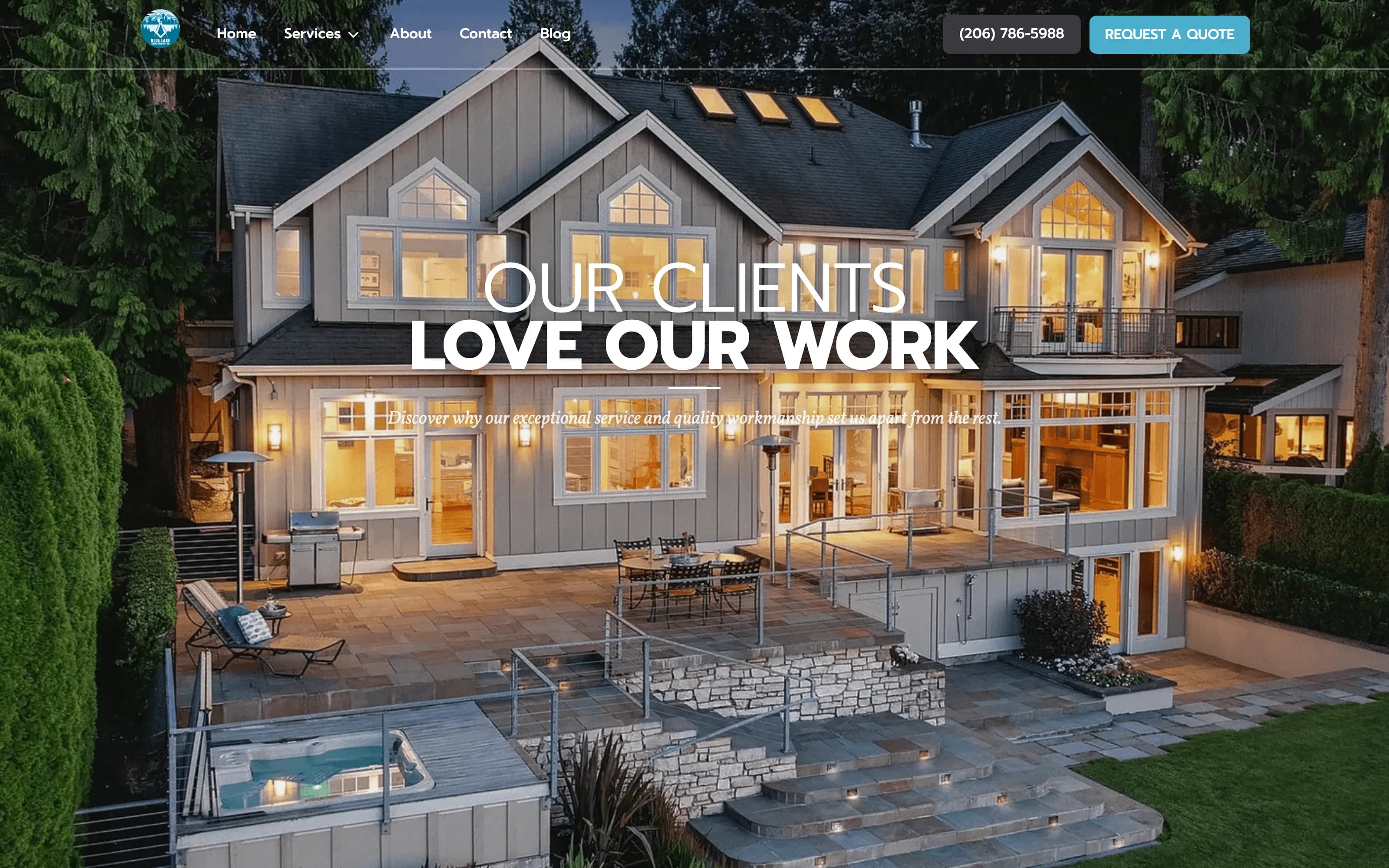 Blue Lake Construction — website by Full Blast